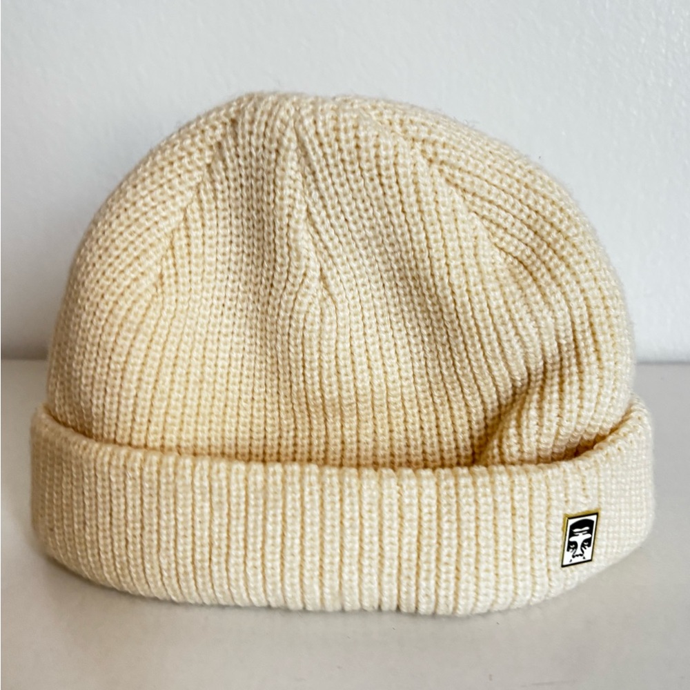 Obey White Micro Beanie